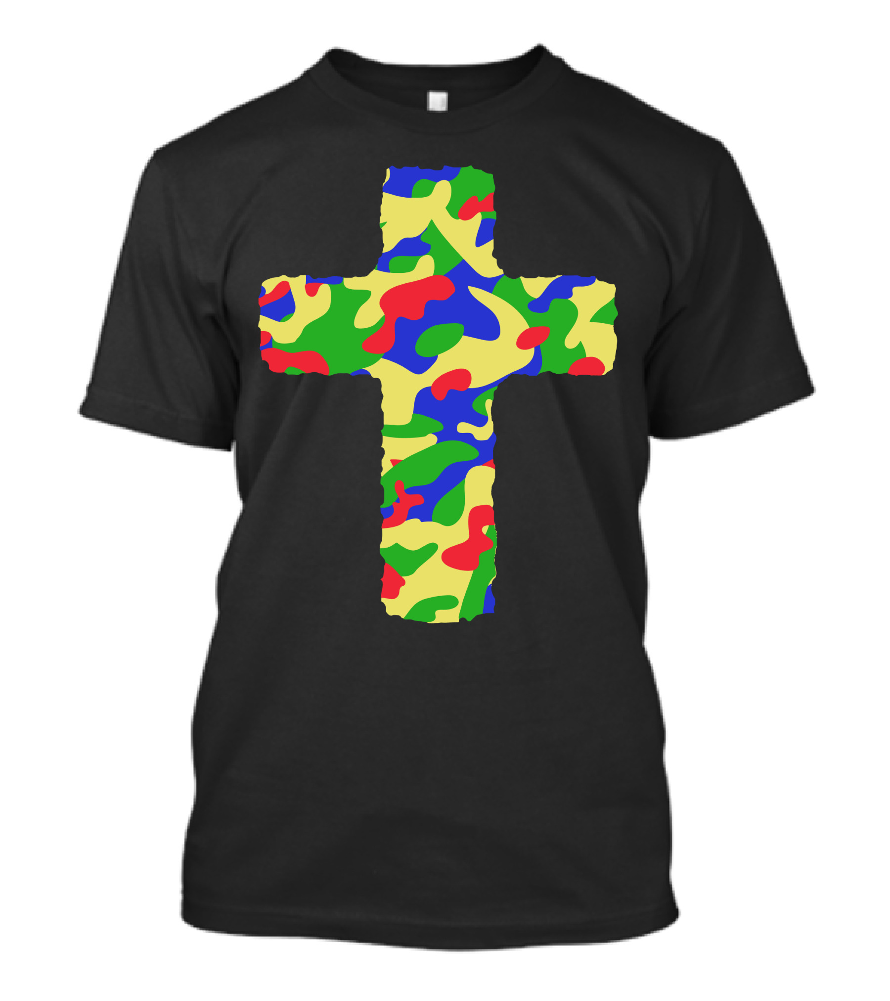 Croce Militare Colorata Camo Pattern Multicolor Cross T-Shirt