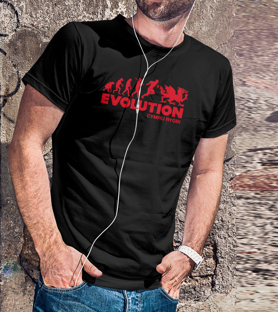 EVOLUTION CYMRU RYGBI Welsh Dragon Rugby Progression T-Shirt