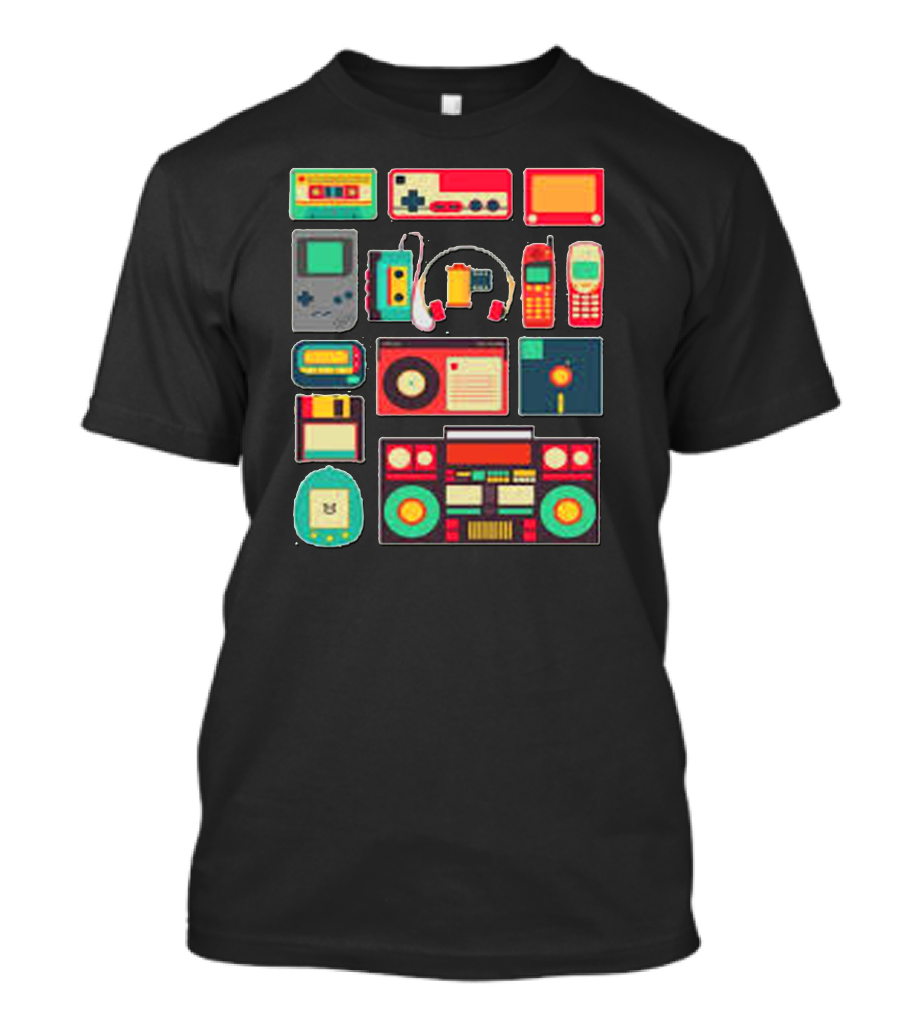 Retro Gadget Nostalgia: Vintage Electronics And Gaming Icons T-Shirt