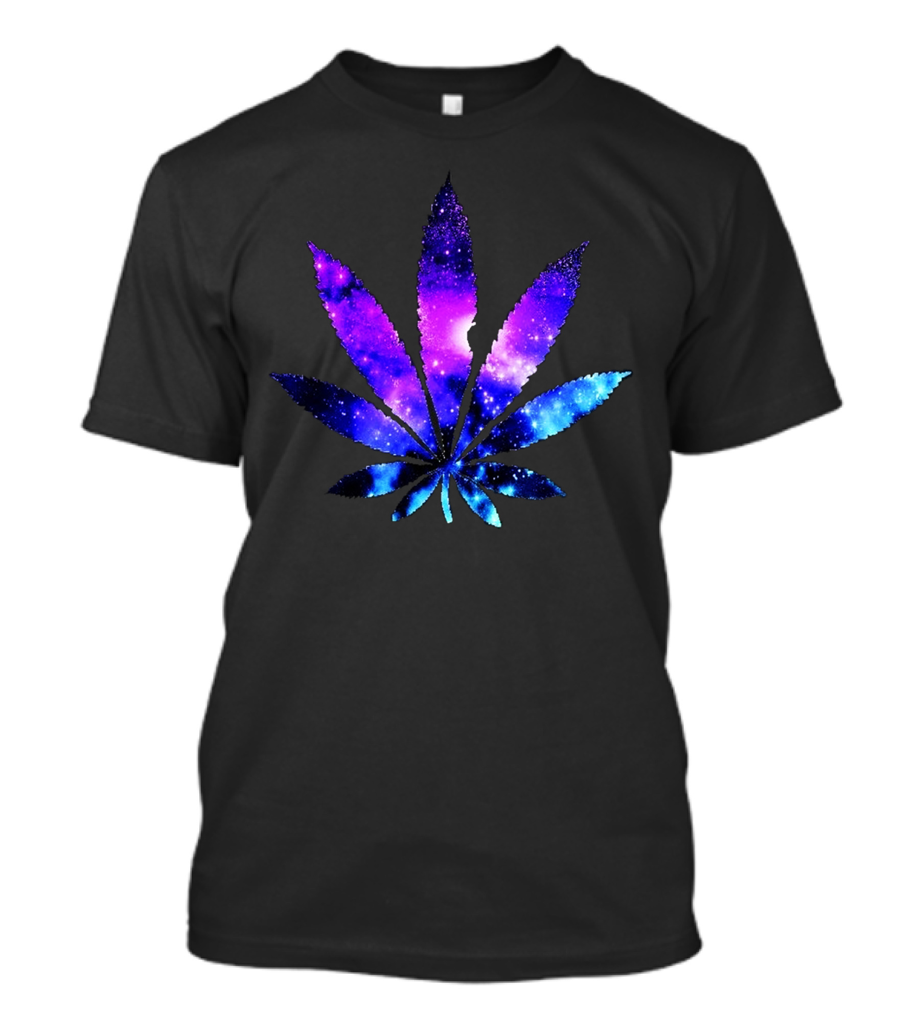 Galaxy Weed Leaf Space Nebula T-Shirt