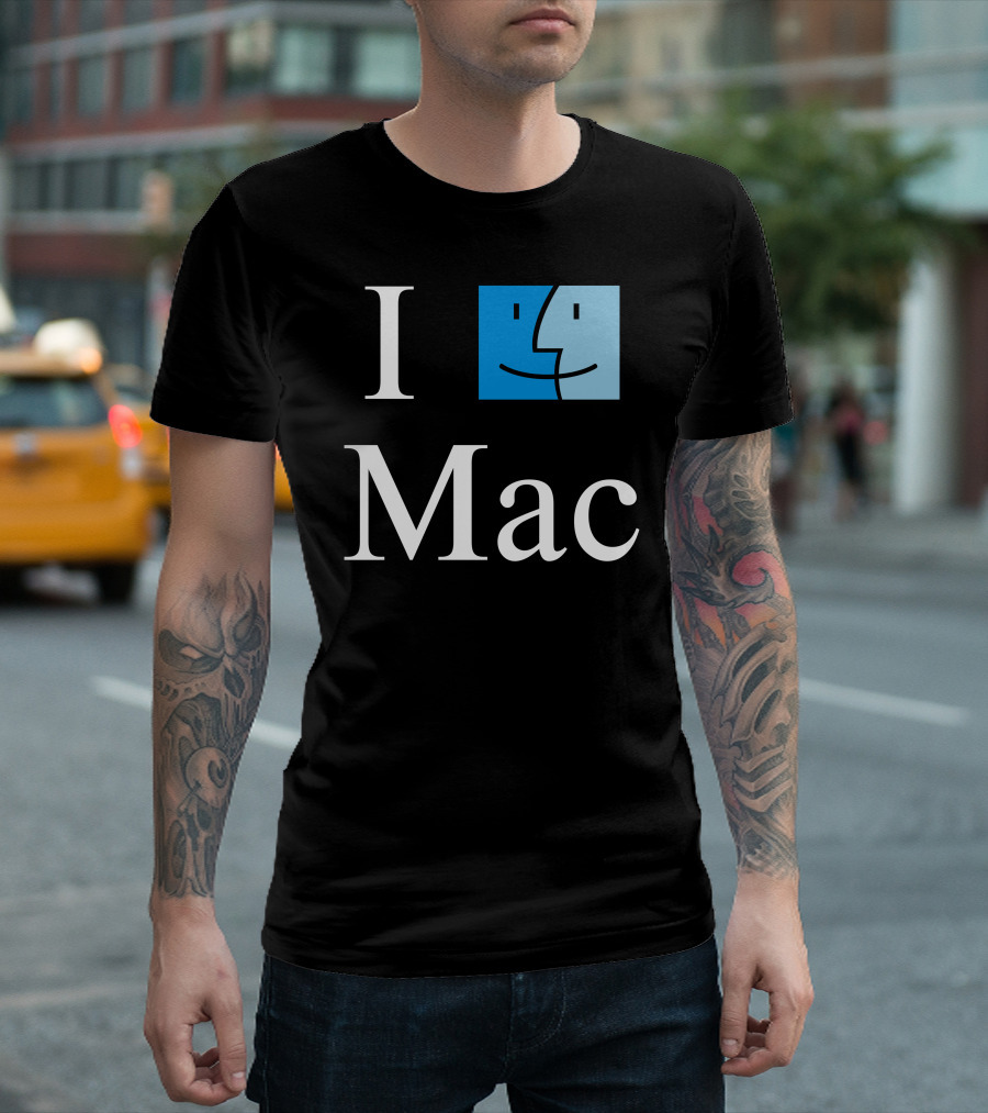 I Love Mac Finder Face T-Shirt