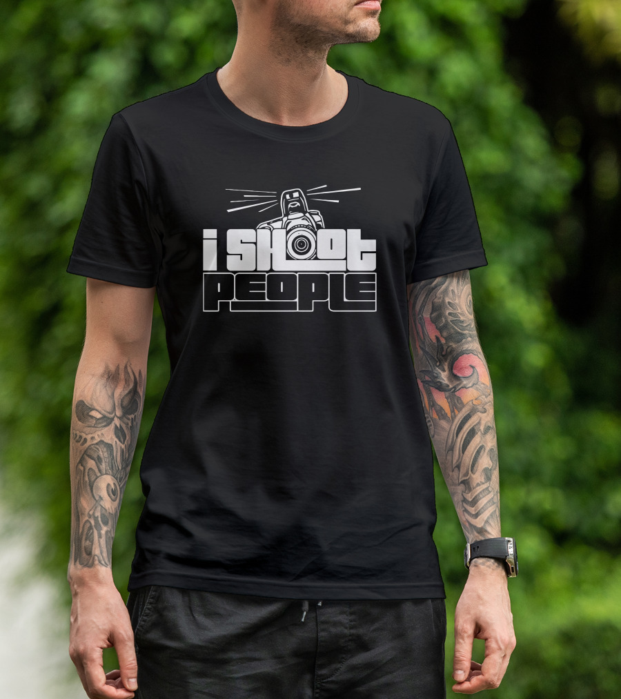 I Shoot People Camera Photography Pun T-Shirt