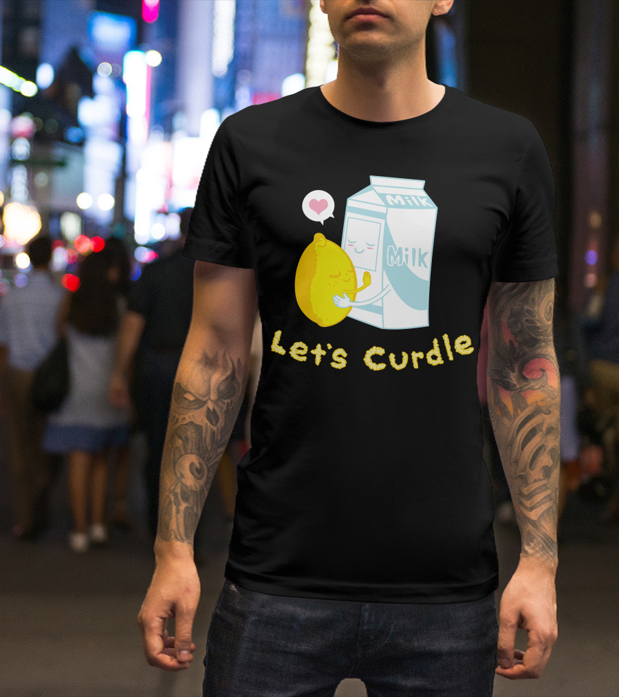 Let's Curdle Lemon Milk Hugging Cute Cartoon T-Shirt