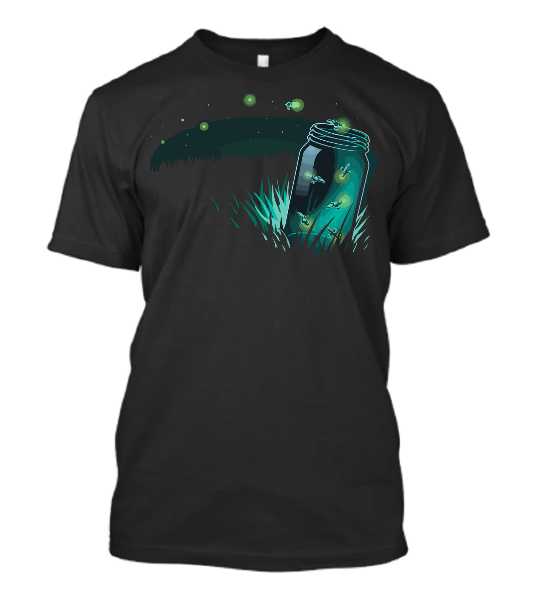 Lightning Bugs In Mason Jar Glow In Night Garden T-Shirt