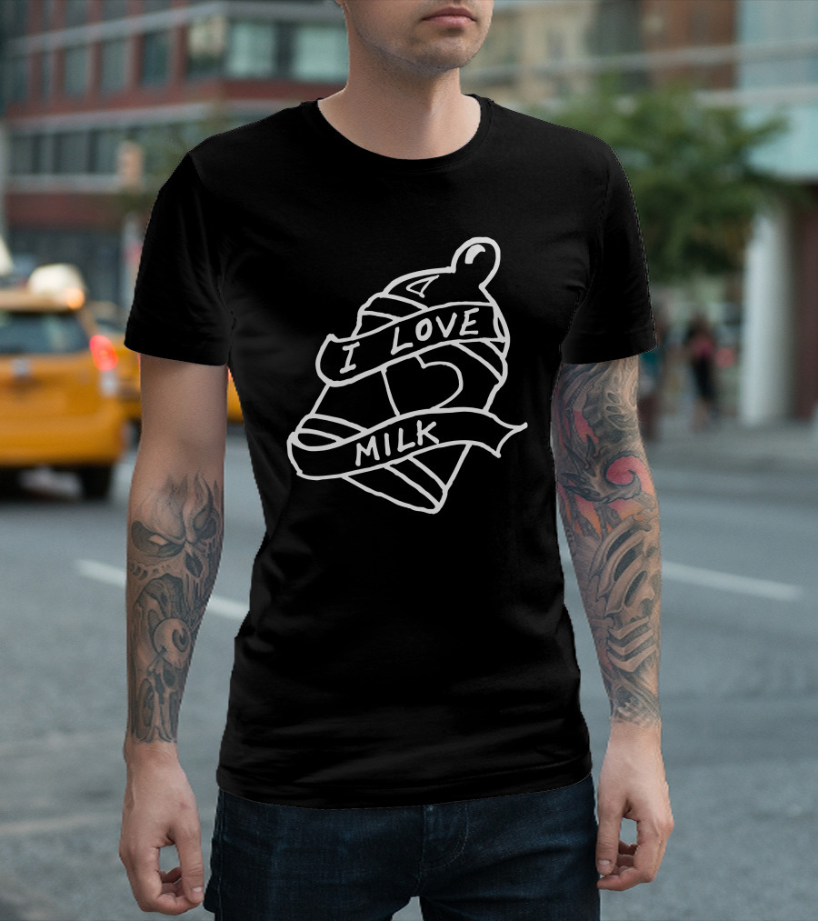 I Love Milk Tattoo Style Baby Grow T-Shirt