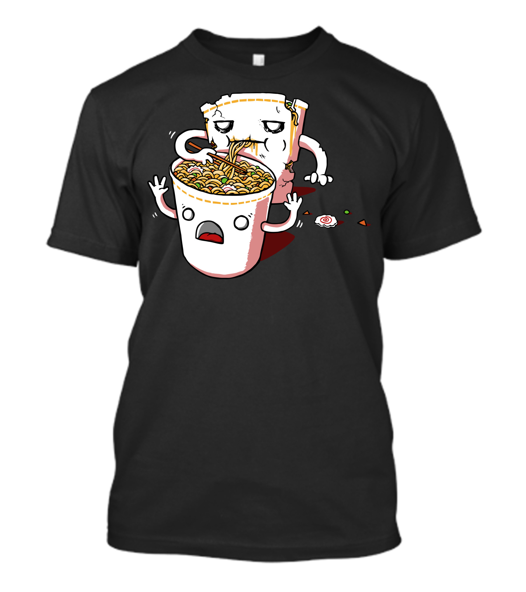 Noooodles Eating Cup Noodles Comic Character T-Shirt