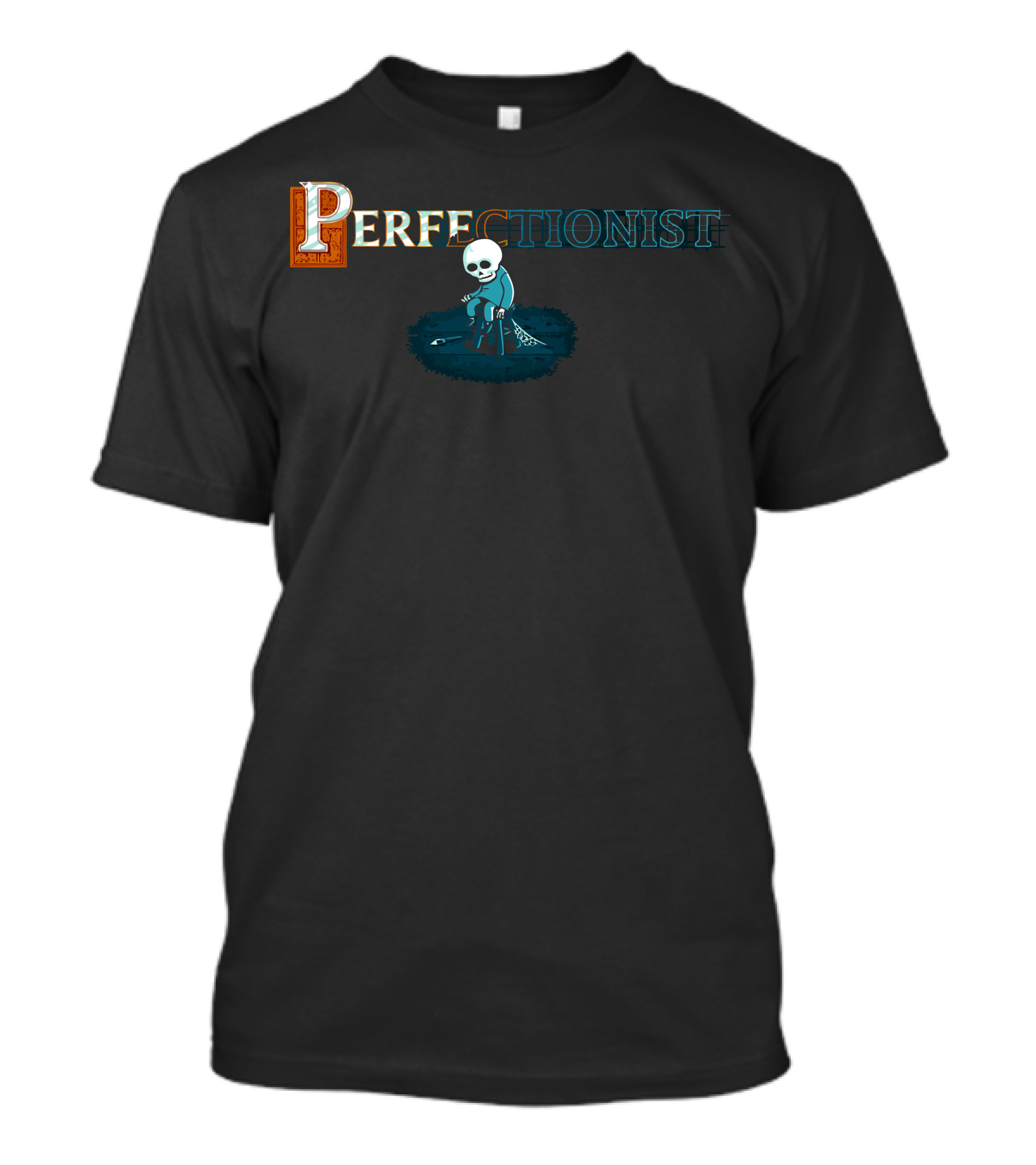 Perfectionist Skull With Paintbrush And Stool T-Shirt