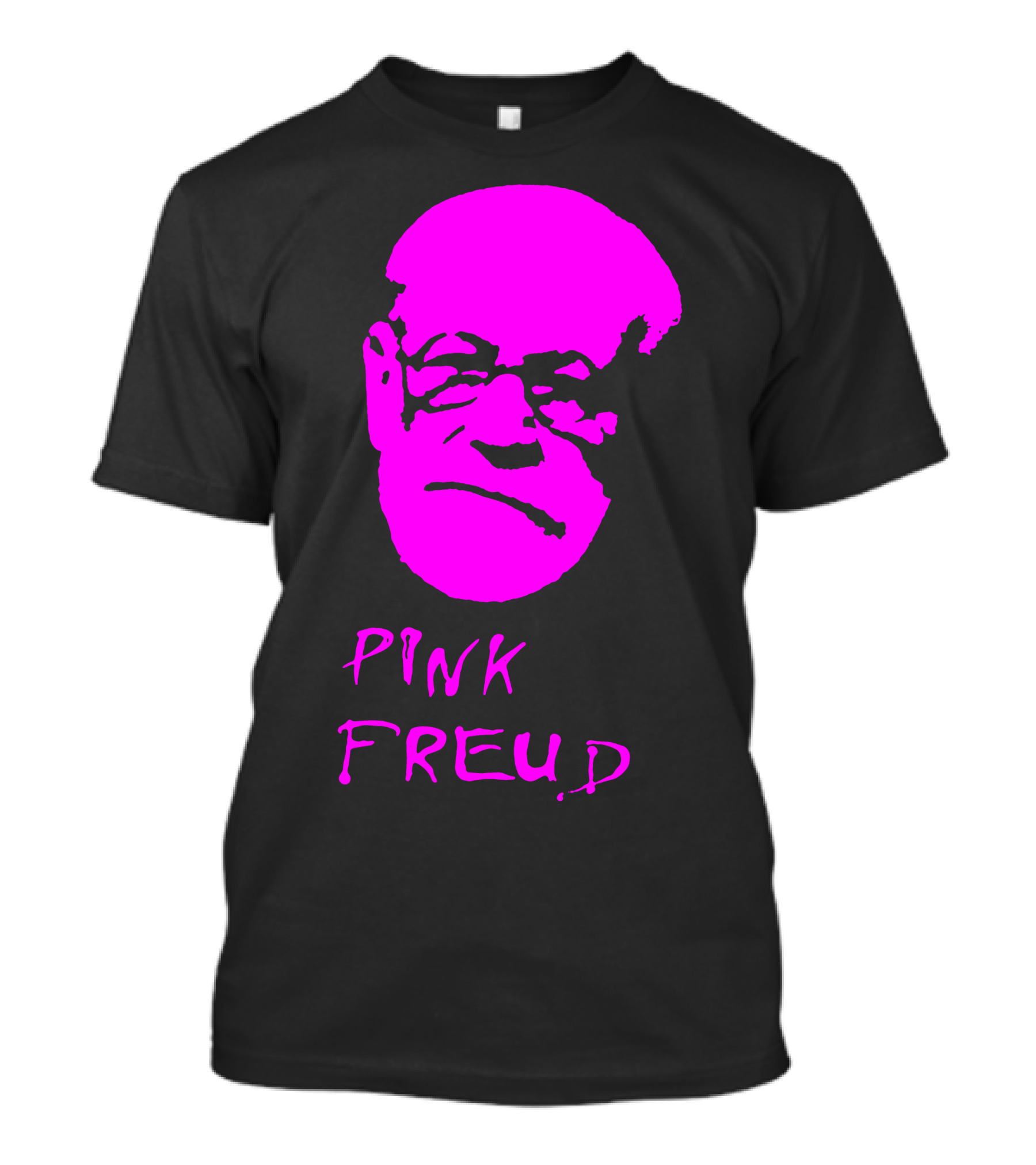 Pink Freud Sigmund Freud Face In Bright Pink T-Shirt