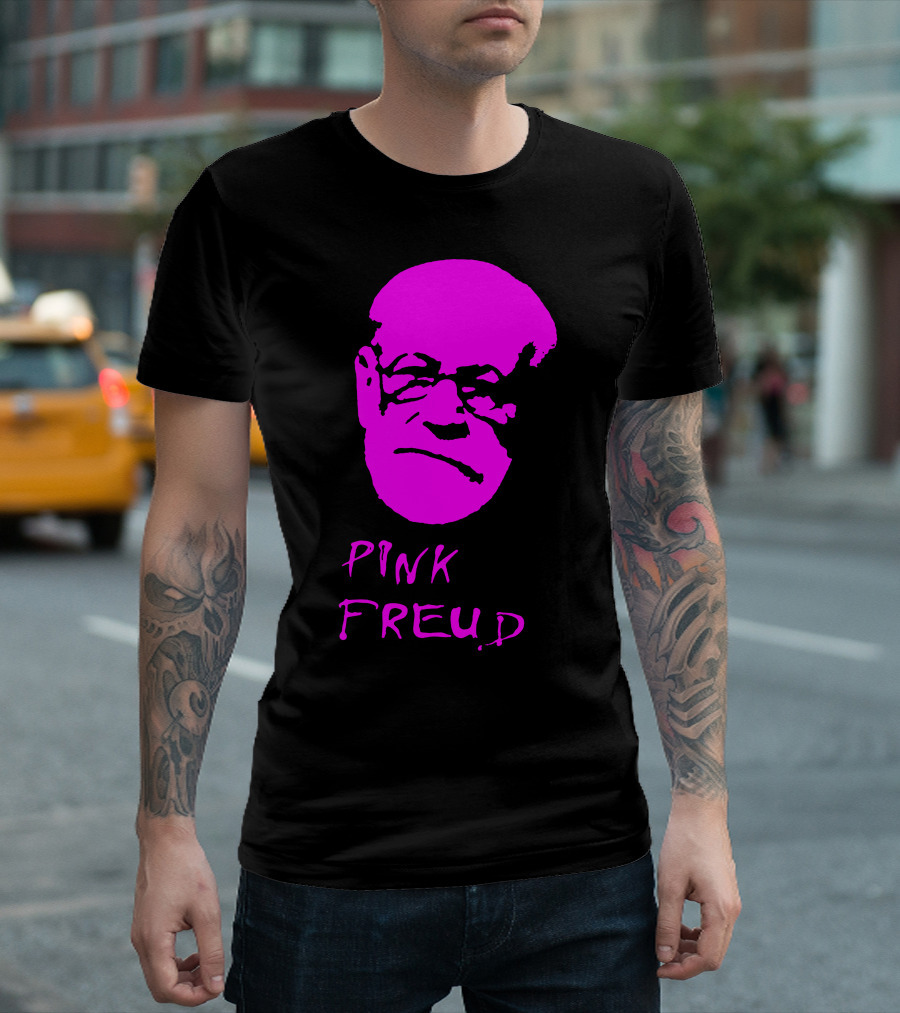 Pink Freud Sigmund Freud Face In Bright Pink T-Shirt