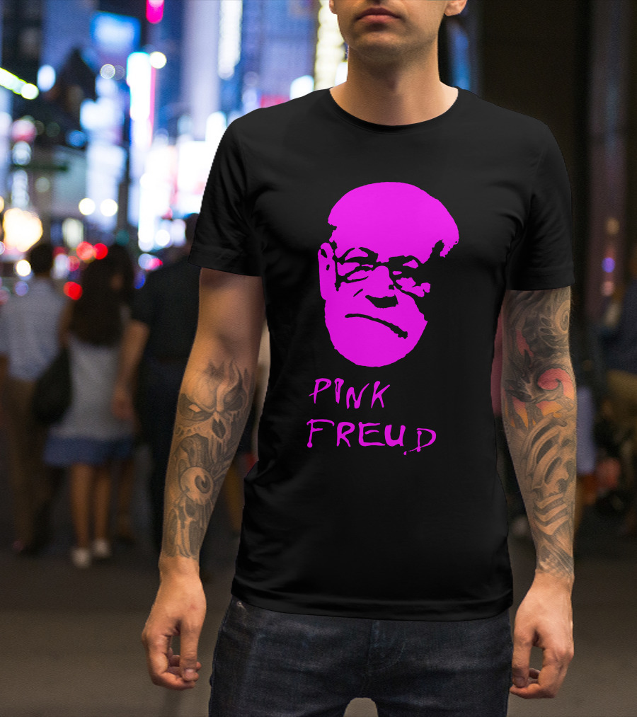 Pink Freud Sigmund Freud Face In Bright Pink T-Shirt