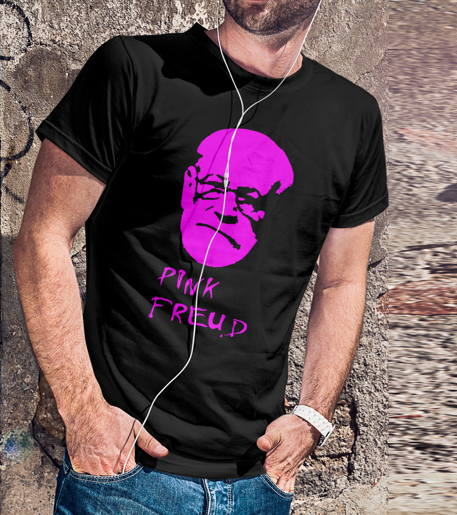 Pink Freud Sigmund Freud Face In Bright Pink T-Shirt