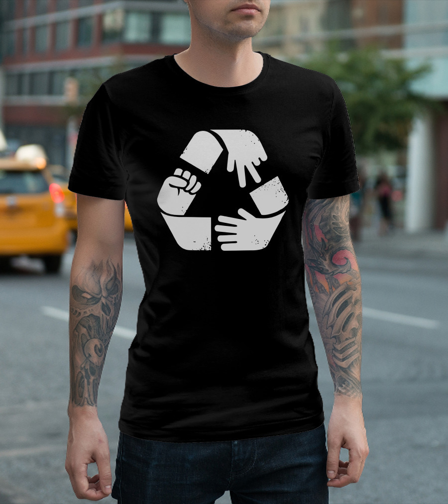 Rock Paper Scissors Recycle Symbol Cycle T-Shirt
