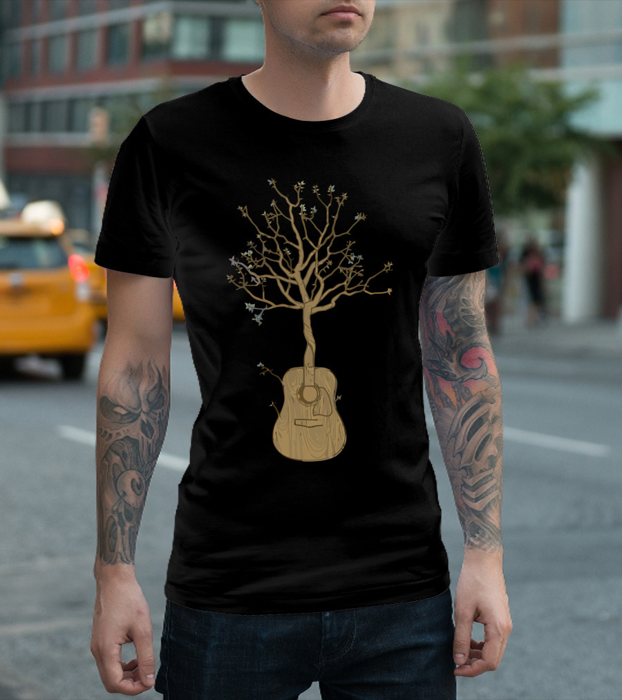 Roots Rock Tree Guitar T-Shirt