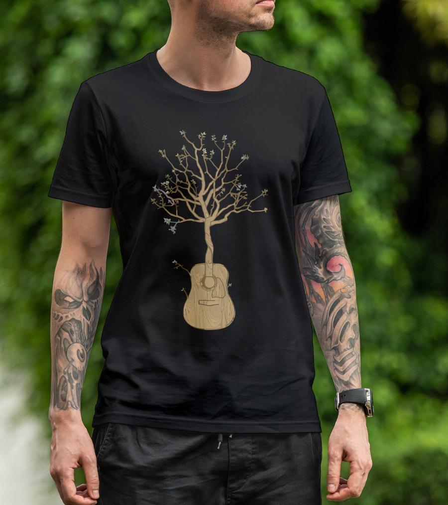 Roots Rock Tree Guitar T-Shirt