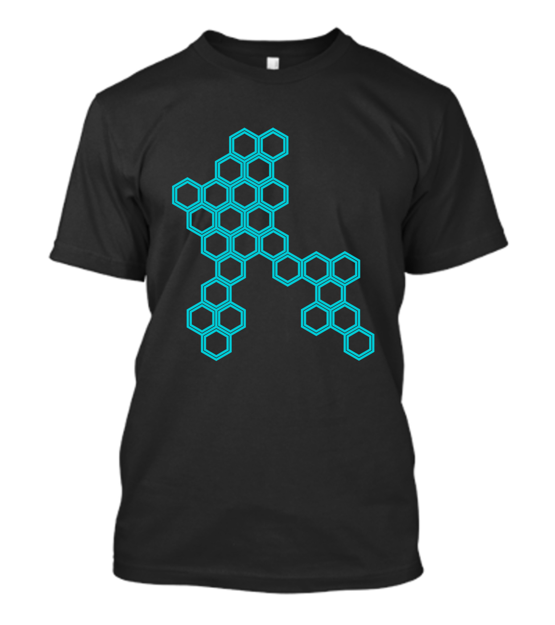 Six Hexagonal Geometric Pattern Outline T-Shirt