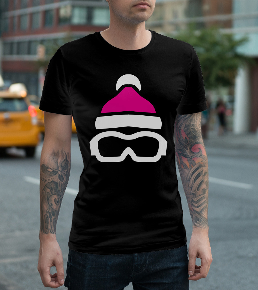 Ski Goggles and Pink Winter Hat T-Shirt