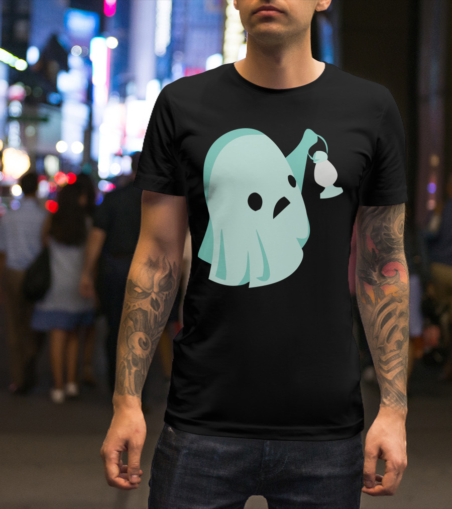 Spooked Ghost Holding Lantern T-Shirt