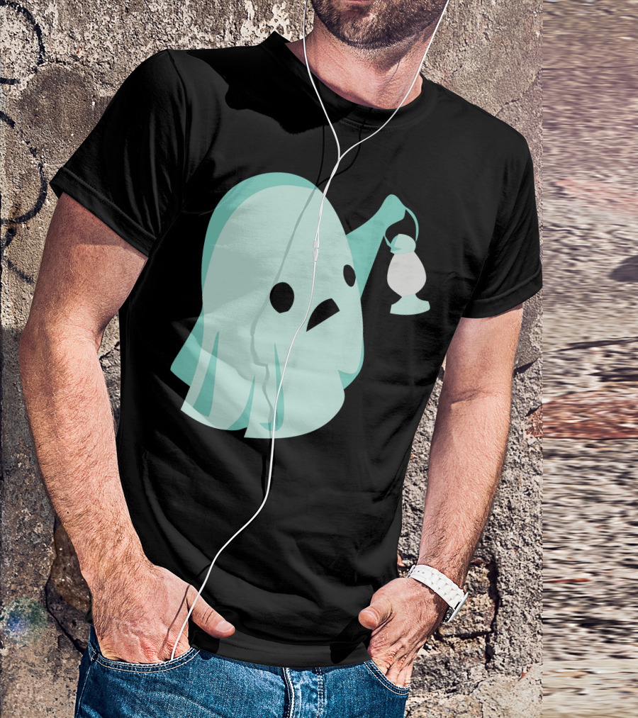 Spooked Ghost Holding Lantern T-Shirt