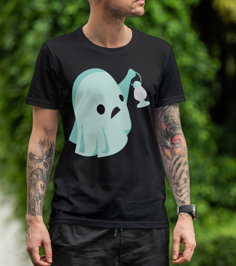 Spooked Ghost Holding Lantern T-Shirt
