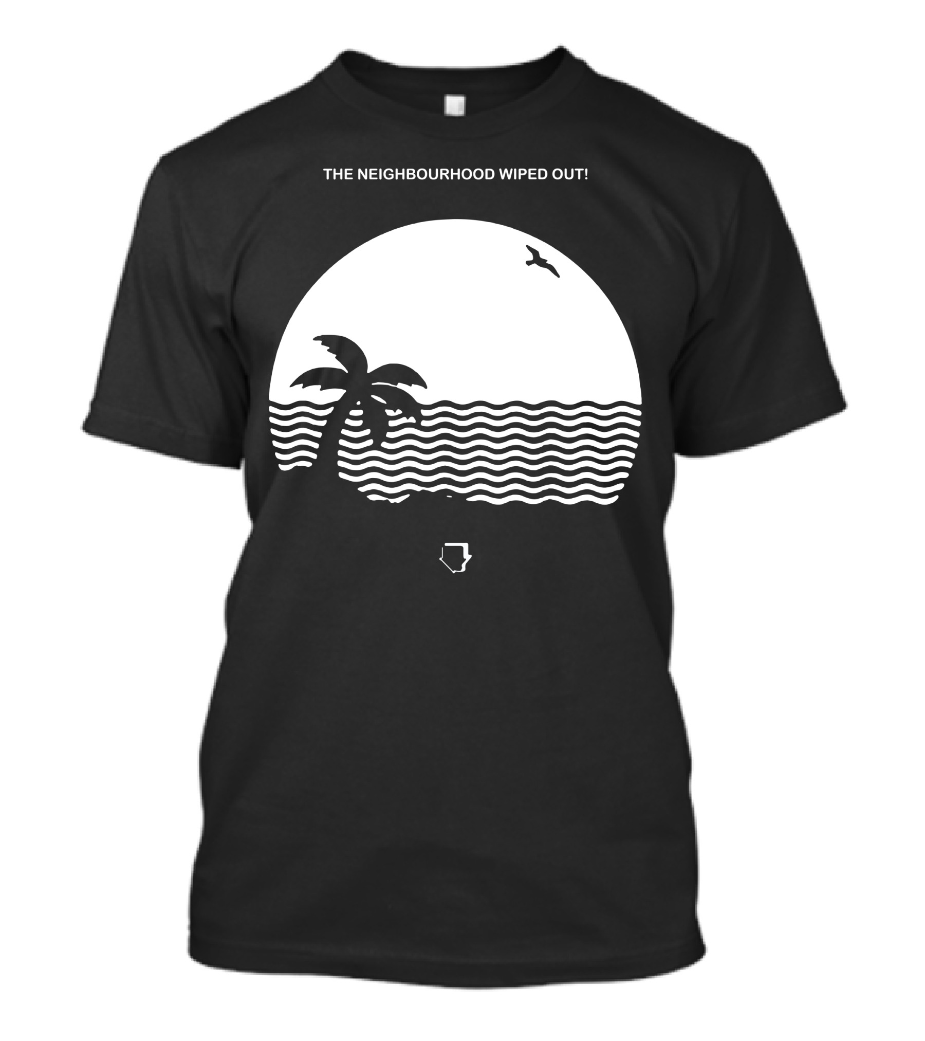 THE NEIGHBOURHOOD WIPED OUT Ocean Sunset Palm Tree Bird T-Shirt