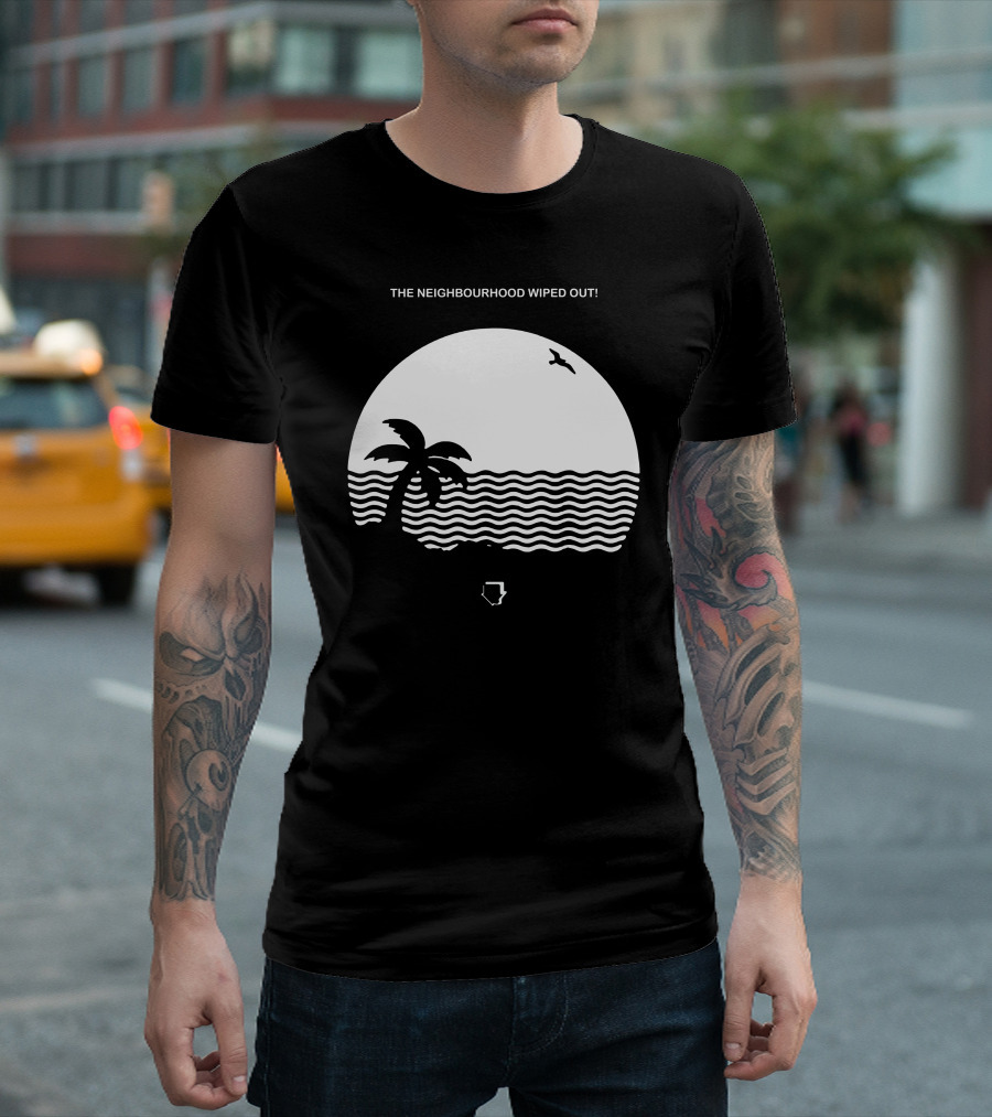 THE NEIGHBOURHOOD WIPED OUT Ocean Sunset Palm Tree Bird T-Shirt