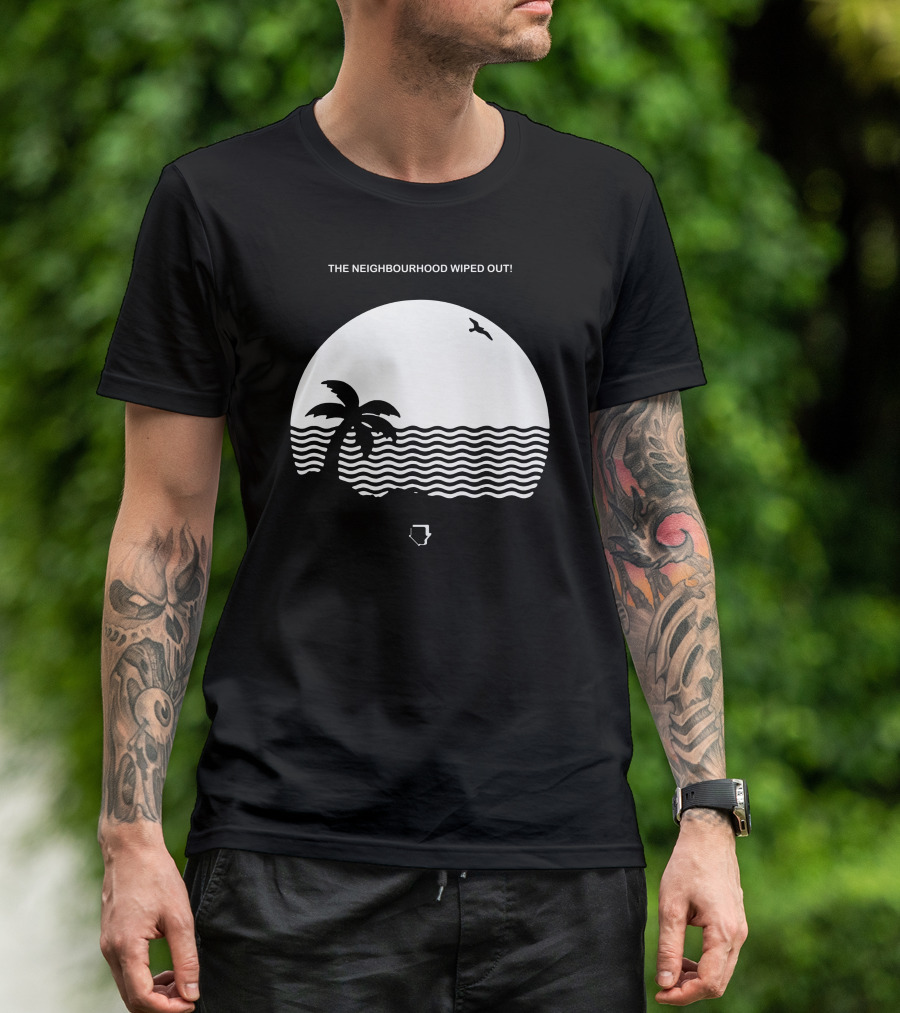THE NEIGHBOURHOOD WIPED OUT Ocean Sunset Palm Tree Bird T-Shirt