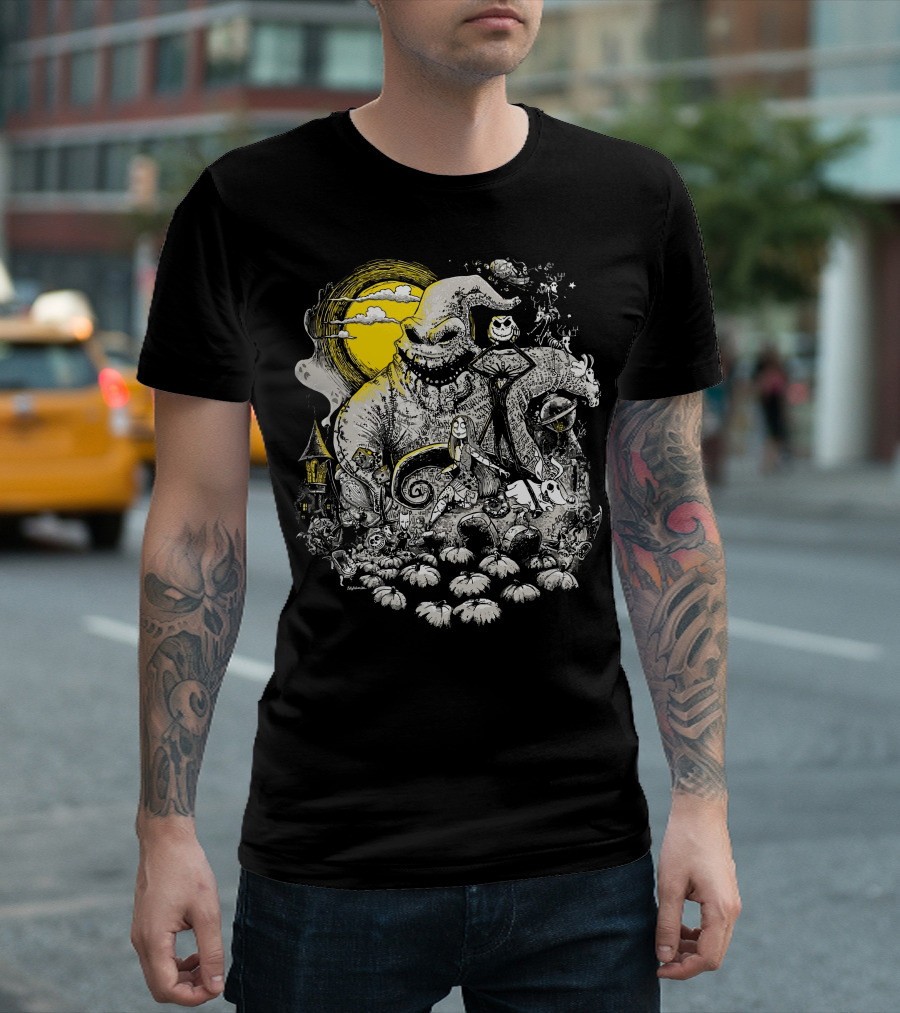 The Nightmare Before Christmas Halloween Full Moon Scene T-Shirt