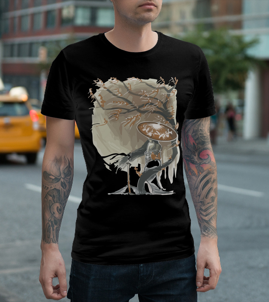 The Orchid Onryo Spirit Under Tree With Broad Hat T-Shirt