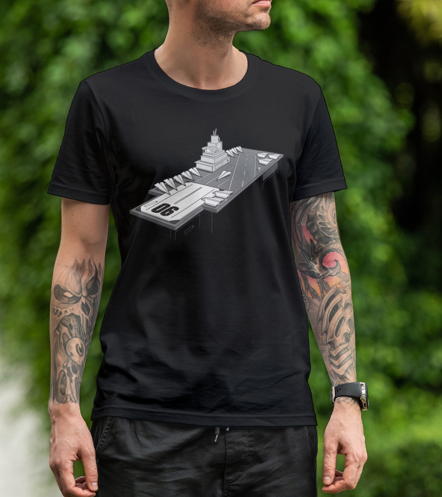 The War Against Work Paper Airplane Aircraft Carrier 06 T-Shirt