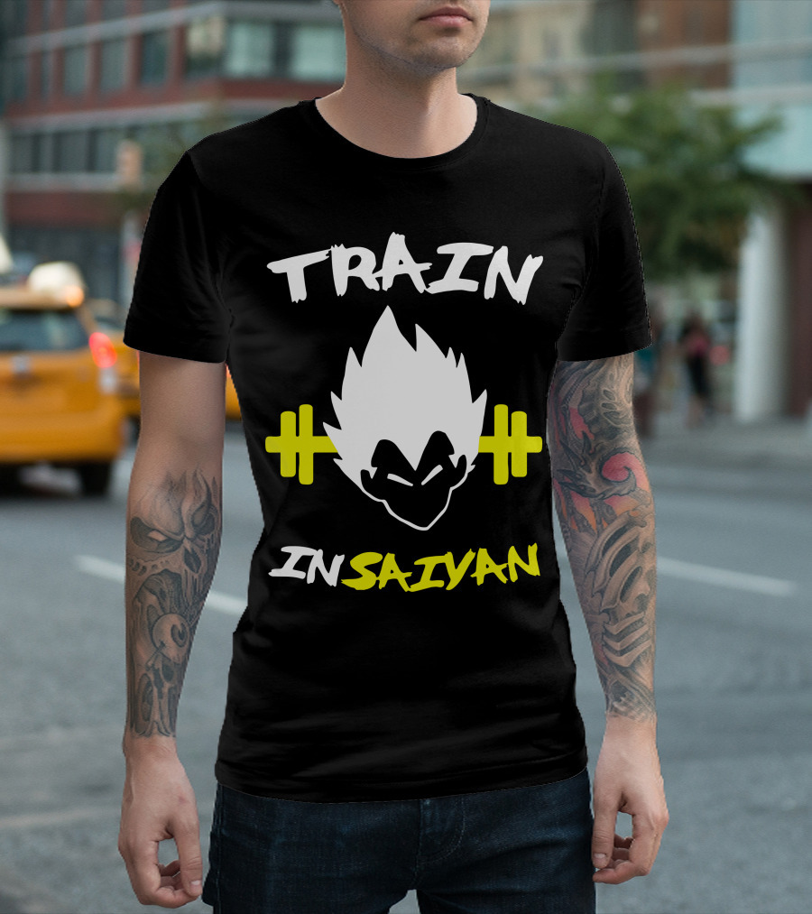 Train Insaiyan Dbz Super Saiyan Gym Workout Vegeta Fitness Motivation T-Shirt