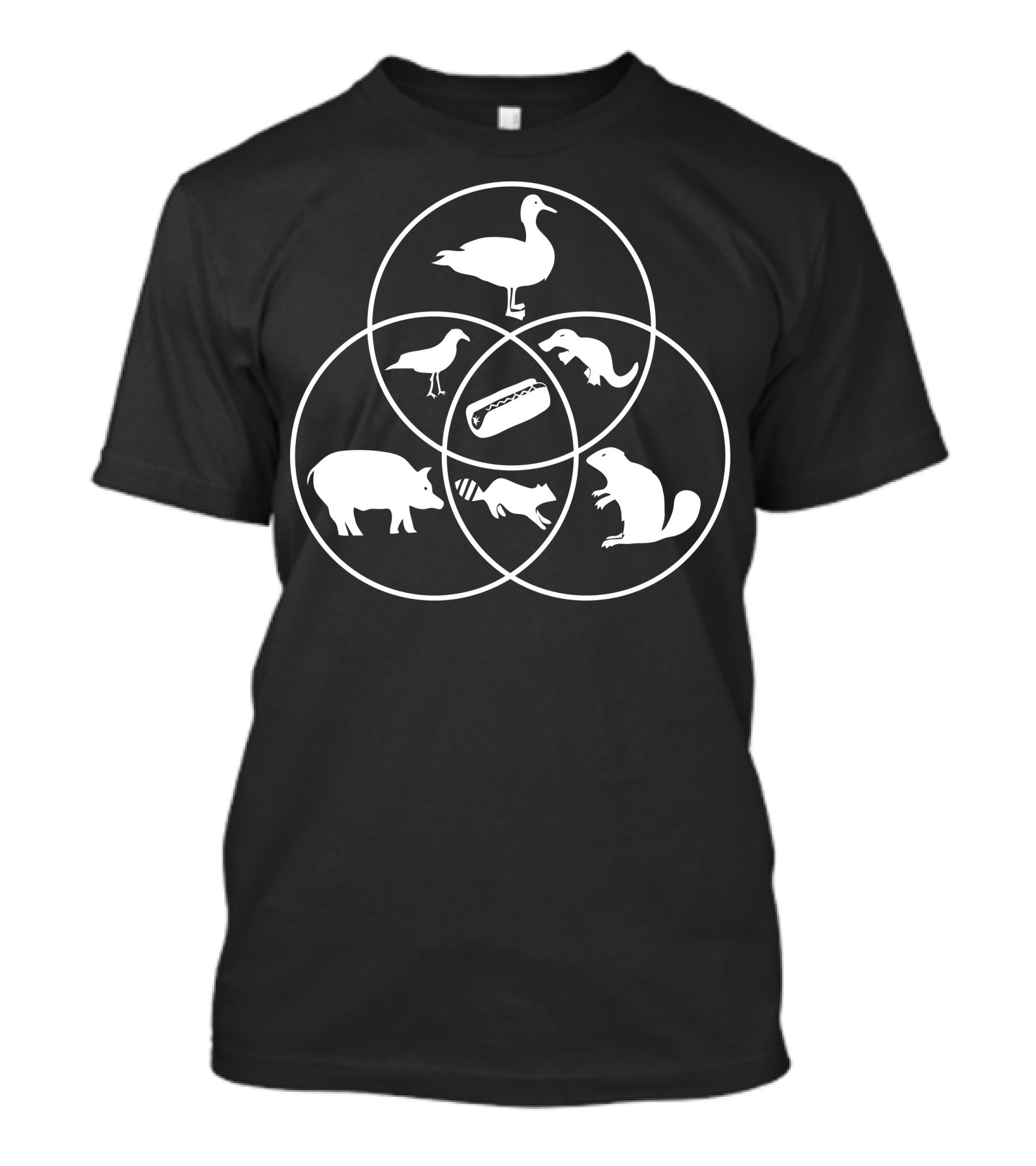 Venn Vittles Taco Animals Duck Beaver Pig Bird Crocodile T-Shirt