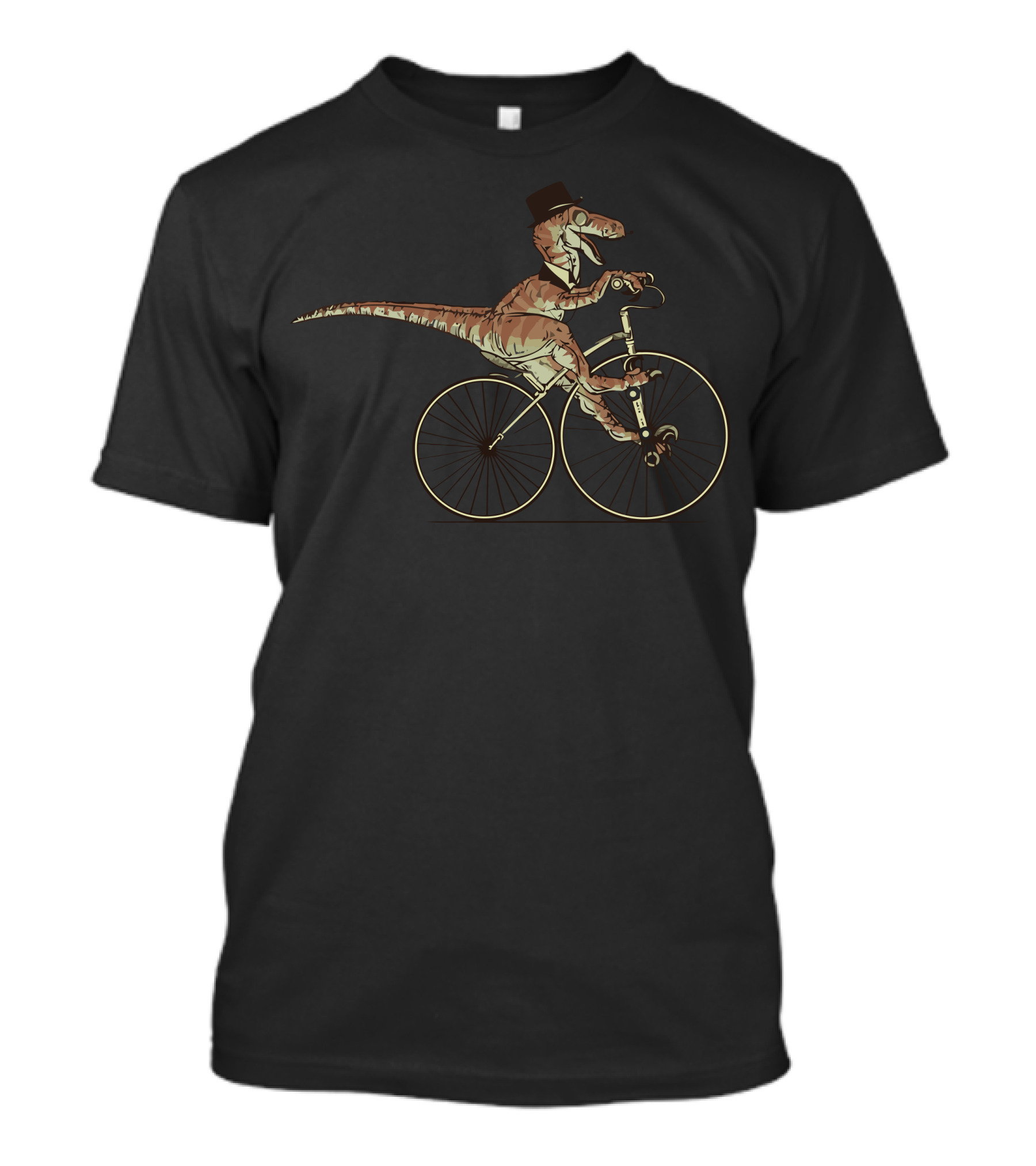 Villainous Victorian Velociraptor On Penny-Farthing Bicycle T-Shirt