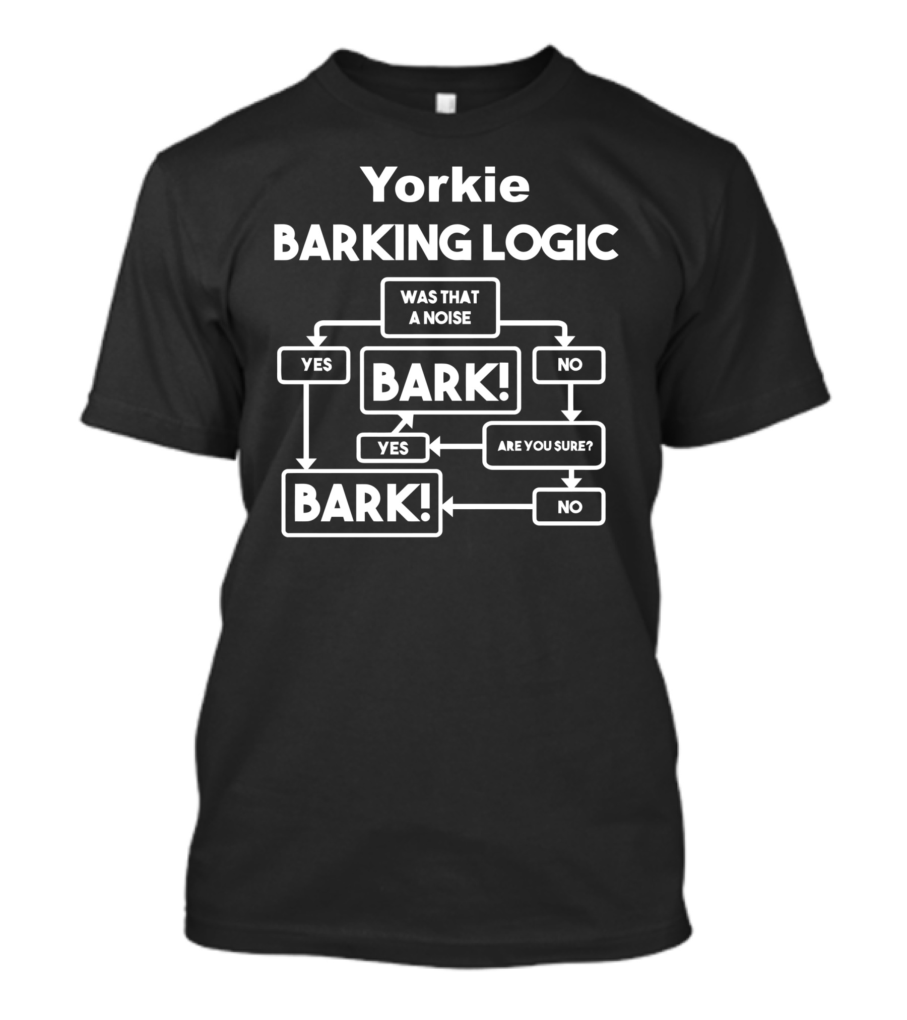 Yorkie Was That A Noise Yes Bark Are You Sure Logic Diagram T-Shirt