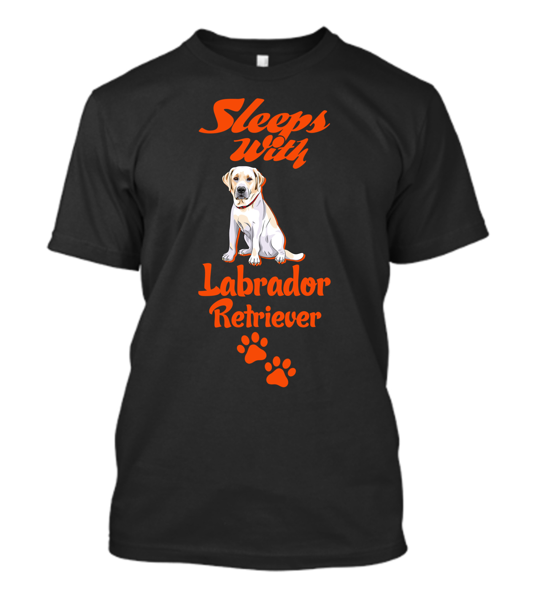 Sleeps With Labrador Retriever Paw Prints T-Shirt