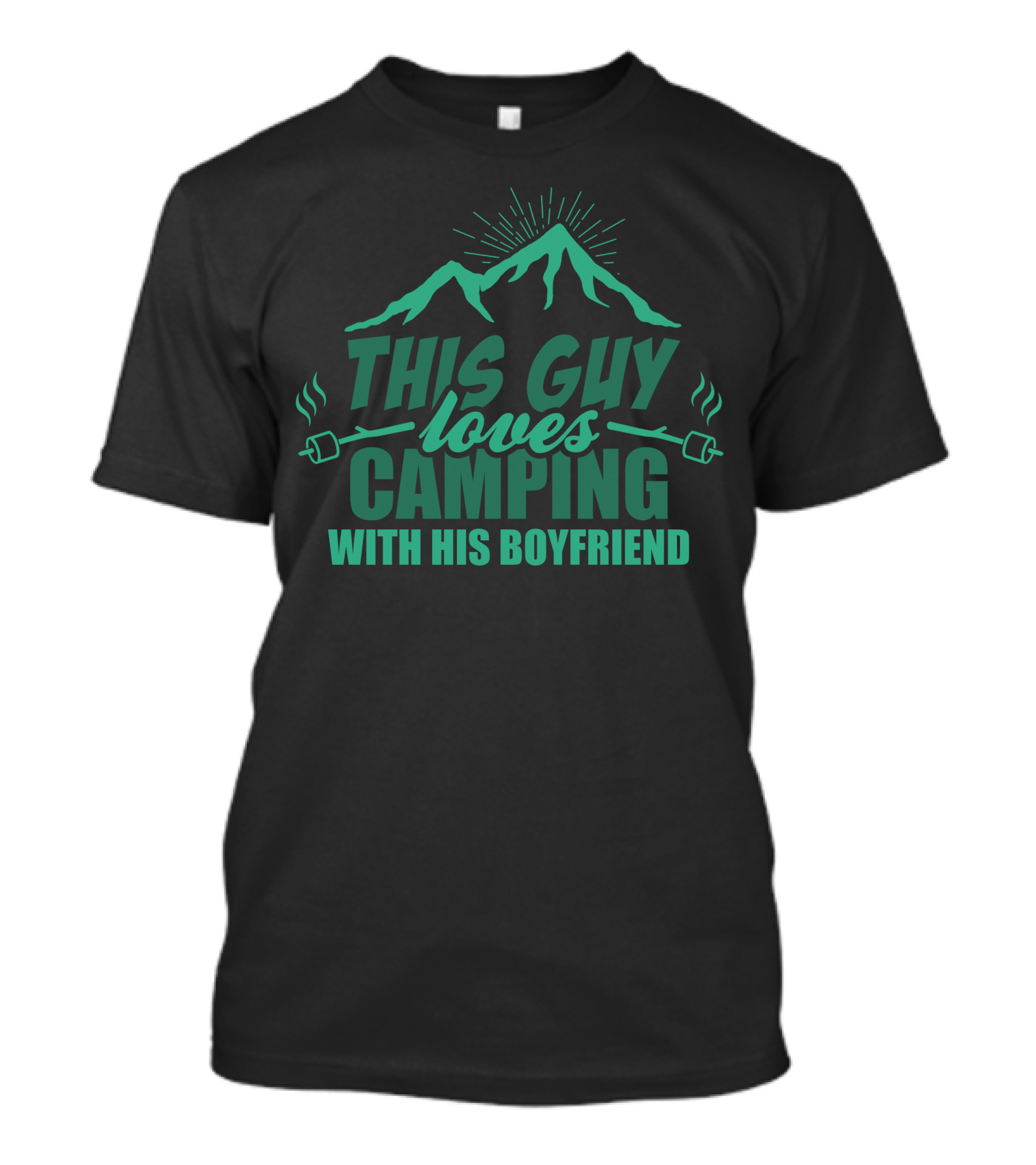 This Guy Loves Camping With His Boyfriend Mountain Adventure Marshmallows T-Shirt