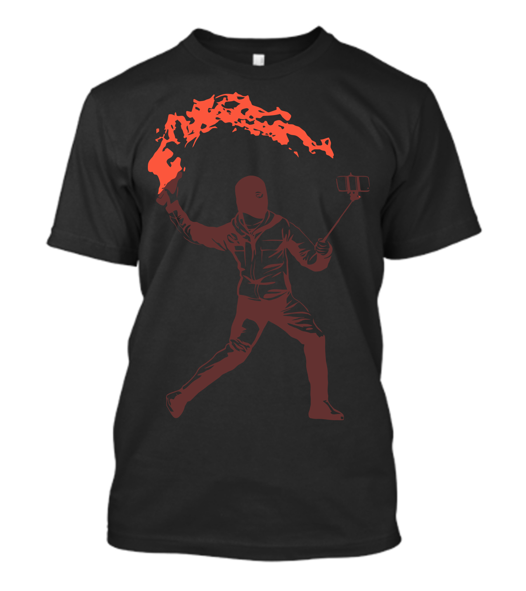 Creazy Selfie Fire Wielder With Selfie Stick T-Shirt