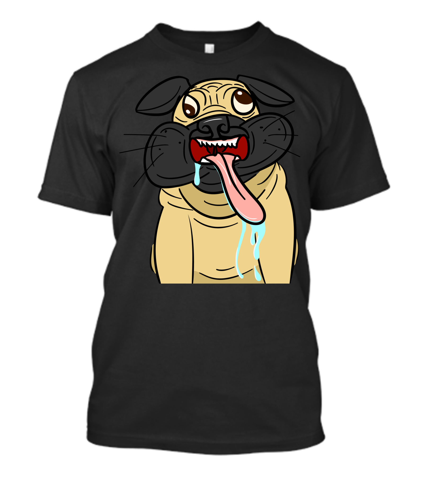 Derpy Pug Tongue Out Drooling Hilarious Expression T-Shirt