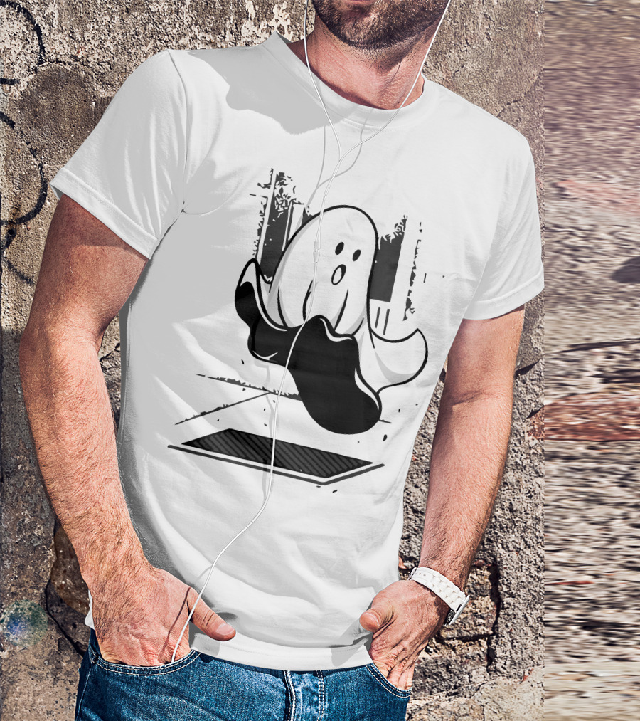 Ghost Floating Over Sewer Grate T-Shirt