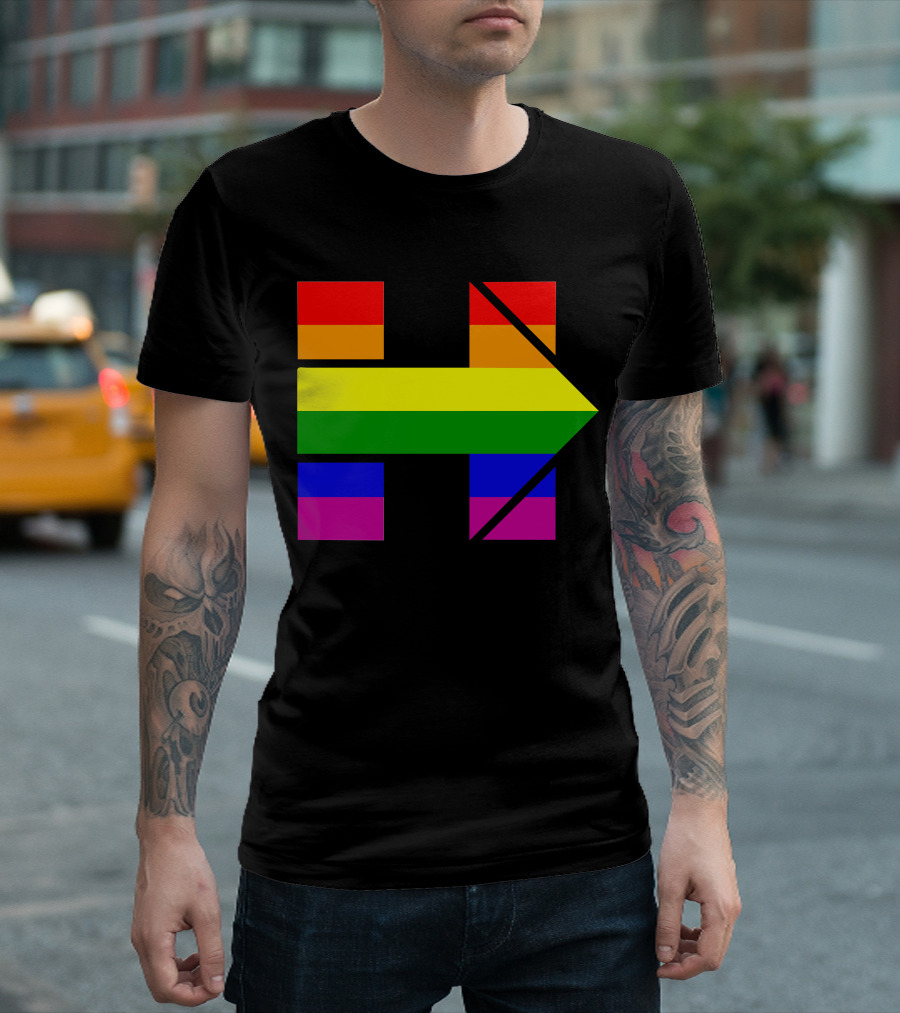 Hillary Rainbow Pride H Symbol with Arrow T-Shirt