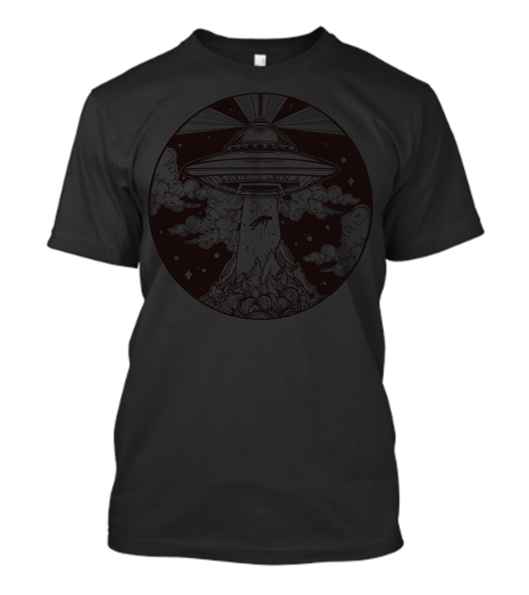 I Want To Believe UFO Abduction Over Mountains T-Shirt