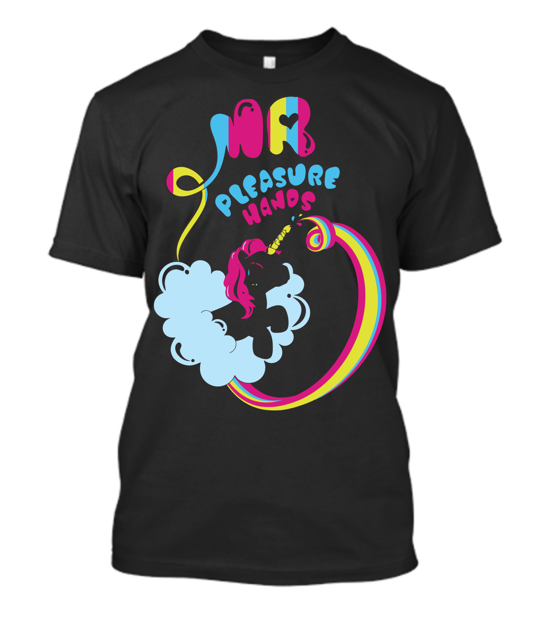 MR Pleasure Hands Unicorn Cloud Rainbow T-Shirt