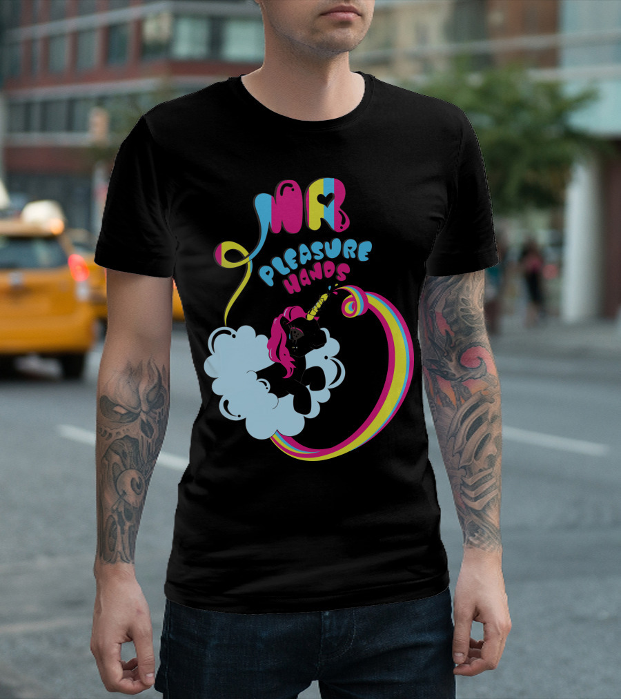 MR Pleasure Hands Unicorn Cloud Rainbow T-Shirt