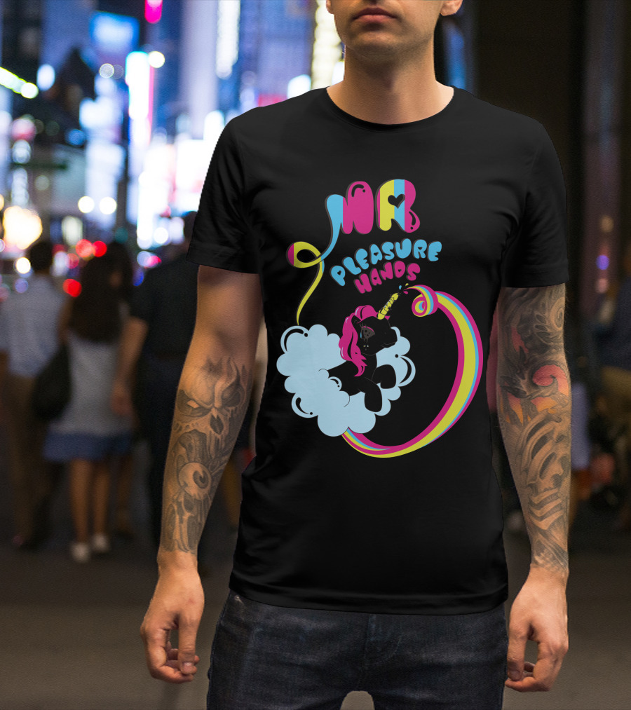 MR Pleasure Hands Unicorn Cloud Rainbow T-Shirt
