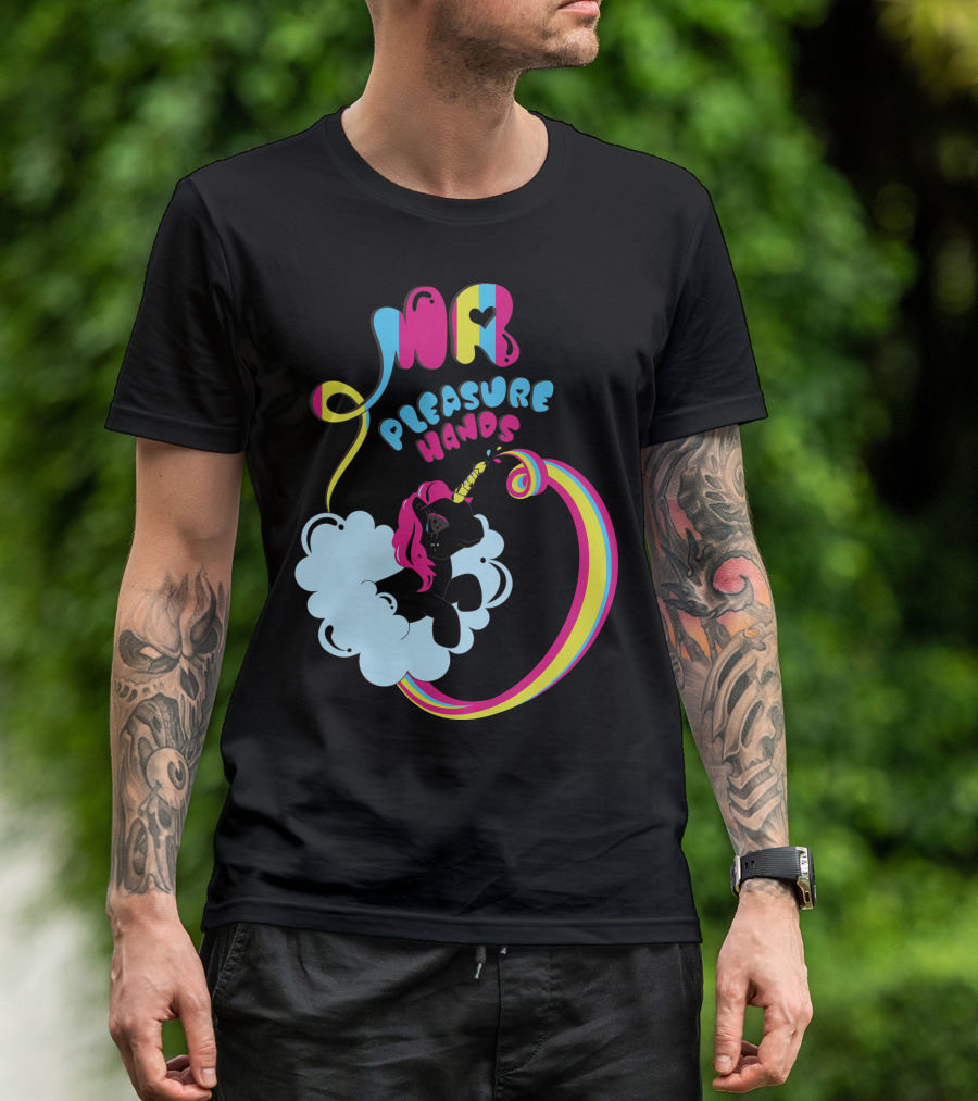 MR Pleasure Hands Unicorn Cloud Rainbow T-Shirt