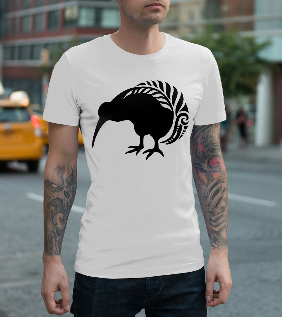 Nz Maori Kiwi Silver Fern Bird Koru Warrior Aotearoa New Zealand T-Shirt