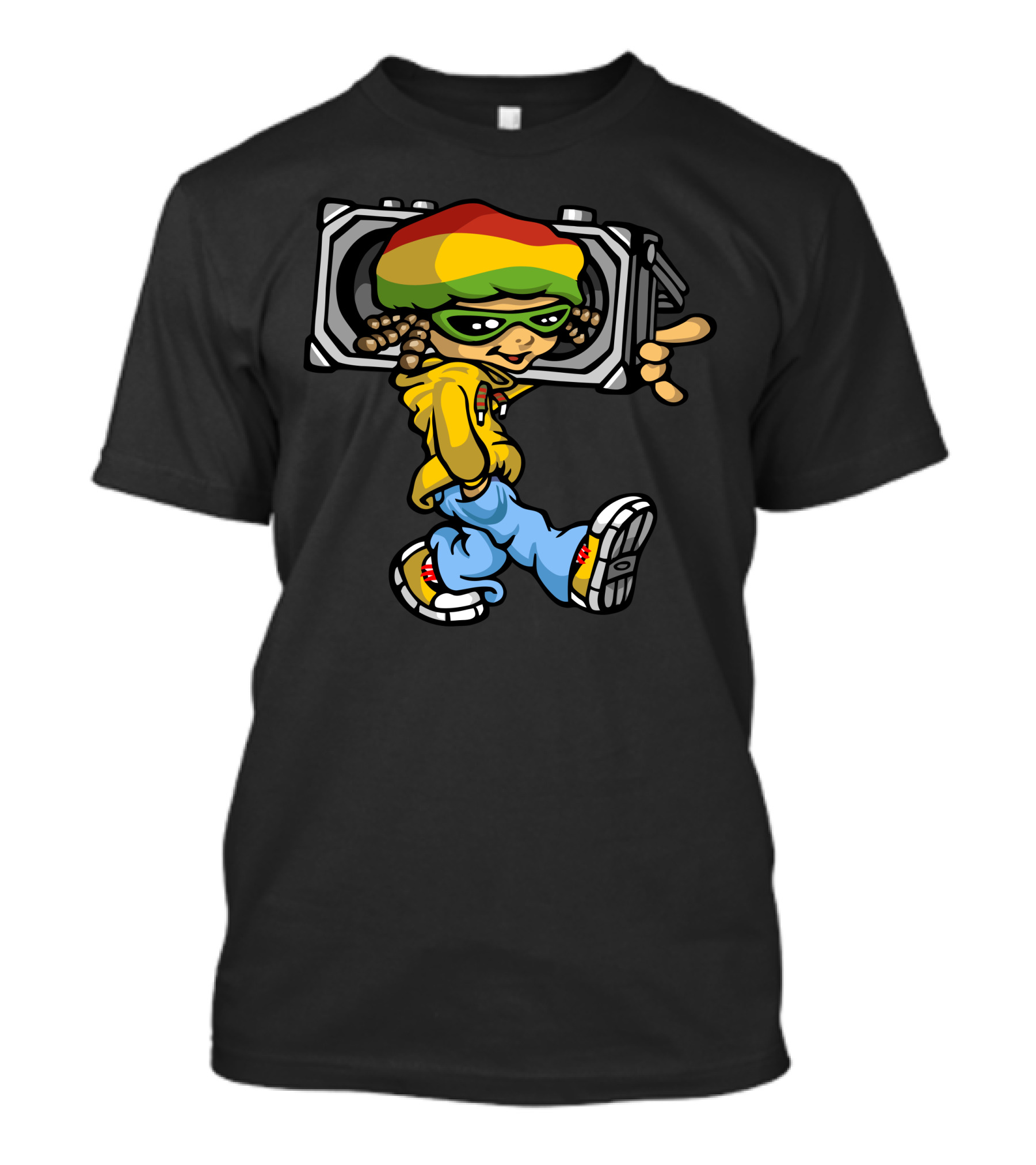Reggae Boy Rasta Cool Boombox T-Shirt
