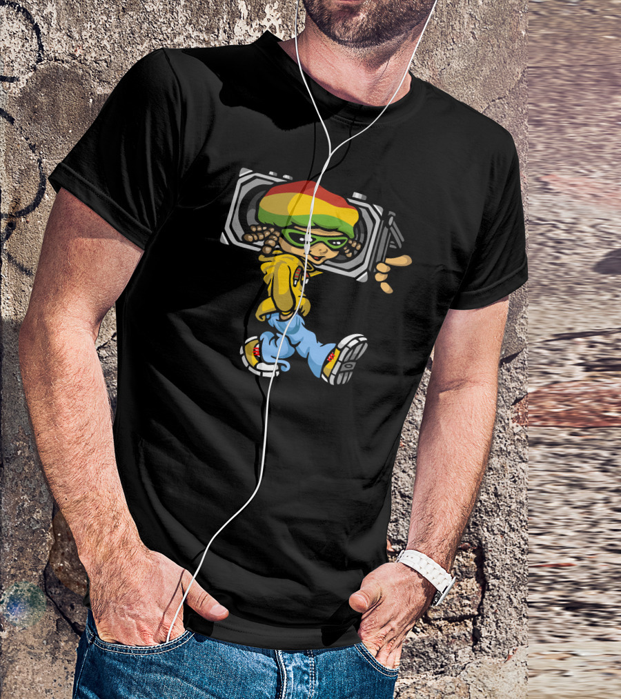 Reggae Boy Rasta Cool Boombox T-Shirt
