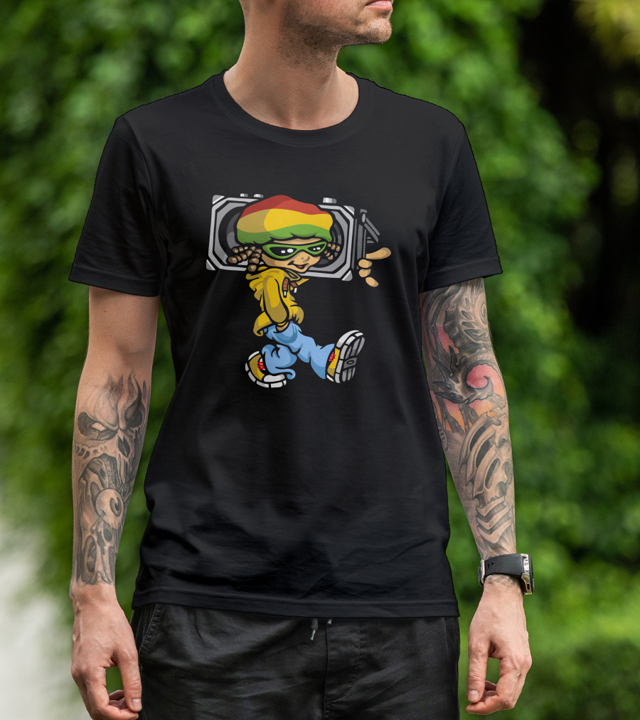 Reggae Boy Rasta Cool Boombox T-Shirt