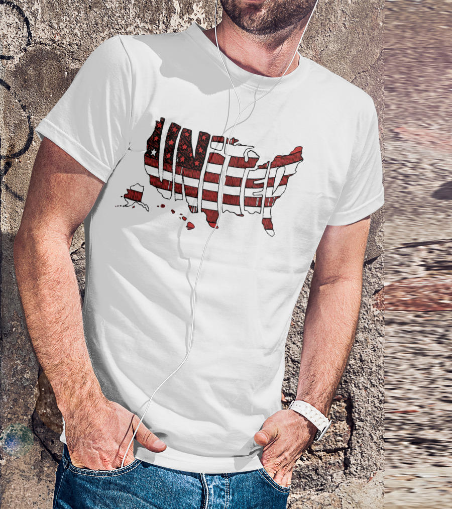 United States Flag Stripes Stars Map T-Shirt
