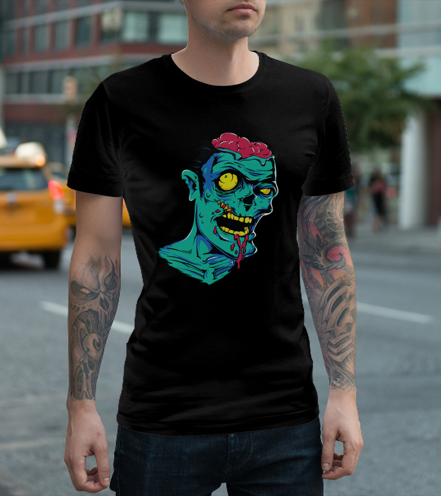 Zombie Brains Dripping Undead Horror T-Shirt